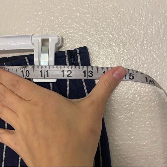 Gap Navy Blue Stripe High Rise Crop Flare Ankle Pants trouser Stretch 00 XS - Picture 10 of 10